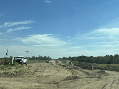 Construction is underway for the Enoch Cree Nation Arena Road. (CNW Group/Canada Infrastructure Bank)