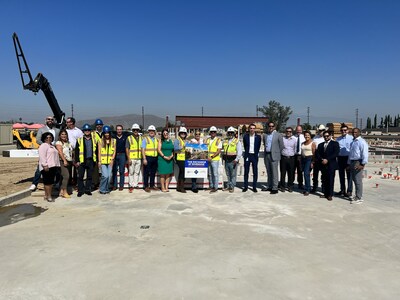 Golden Hammer Ceremony on August 24, 2023 celebrating vertical construction beginning on The Exchange at Riverside which will bring 482 homes to Riverside, California.