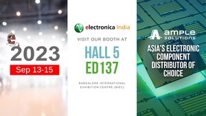 Ample Solutions to Debut at electronica India 2023 - Hall 5 Booth ED137