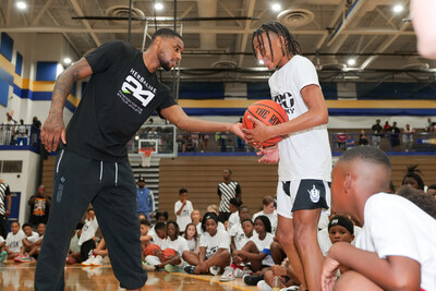 San Antonio Spurs Blake Wesley returned home and hosted basketball clinics this weekend in South Bend for over 500 kids total. The clinic today was held at Riley High School and Blake partnered with Herbalife and IMPACT Basketball to teach the local community about nutrition, fitness and skills to help everyone master their basketball techniques. South Bend Mayor James Mueller welcomed Blake and his family and gave a key to the city.
