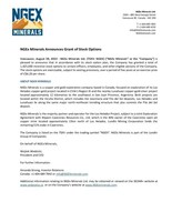 NGEx Minerals Announces Grant of Stock Options (CNW Group/NGEx Minerals Ltd.)