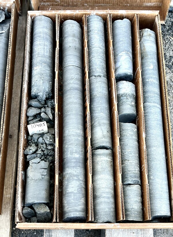 Core samples collected from the American Battery Technology Company’s Tonopah Flats Lithium deposit in Nevada. The company’s third drill program, currently underway, aims to support the development of this domestic resource towards upgraded ‘measured and indicated’ resource classification.