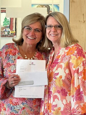 Radians employee Heather Bryant, pictured right, nominated the Madonna Learning Center for Tickets for Charity because she has a brother with special needs who was a former student. It was a heartwarming moment when Bryant presented the Radians check to Executive Director, Jo Gilbert.