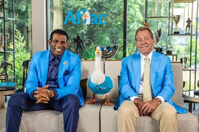 Coach Prime, the Aflac Duck and Coach Saban team up in Aflac's new ad spot, Office Takeover.