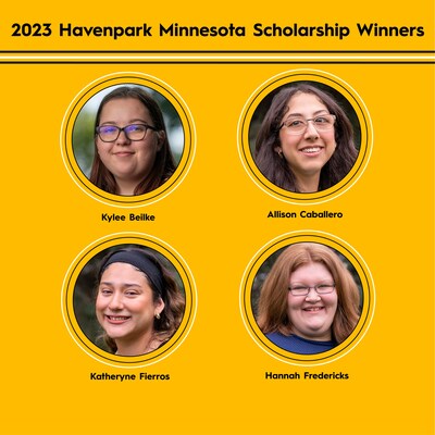 2023 Havenpark Minnesota Scholarship Winners Kylee Beilke, Allison Caballero, Katheryne Fierros, and Hannah Fredericks