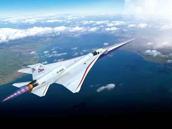 A concept illustration of NASA’s X-59 research aircraft. Credit: Lockheed Martin.