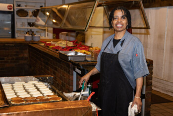 OCS Team Member Dosha Howard has worked at the restaurant for 26 years.