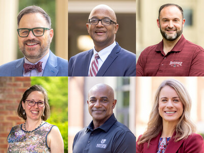 Roanoke College announces new leaders (top from left) Brian Reed, James Pennix, Dave Taylor, (bottom from left) Leslie Warden, Curtis Campbell and Meghan Jester.