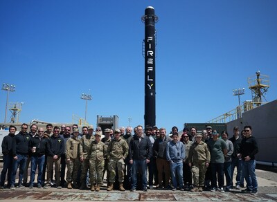 Firefly Aerospace mission managers with VICTUX NOX partners from U.S. Space Force and Millennium Space Systems.