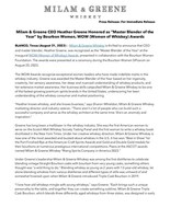 Press Release: Milam & Greene CEO Heather Greene Honored as “Master Blender of the Year” by Bourbon Women, WOW (Women of Whiskey) Awards