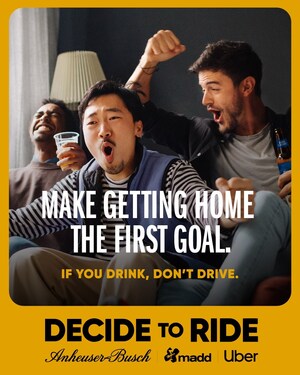 Anheuser-Busch, MADD, and Uber Launch 'Decide To Ride' Campaign on College Campuses to Encourage 21+ Fans to Plan Ahead for Sober Rides on Game Days