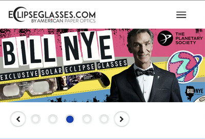 Exclusive Bill Nye The Science Guy safe solar eclipse glasses by American Paper Optics are now available via EclipseGlasses dot com