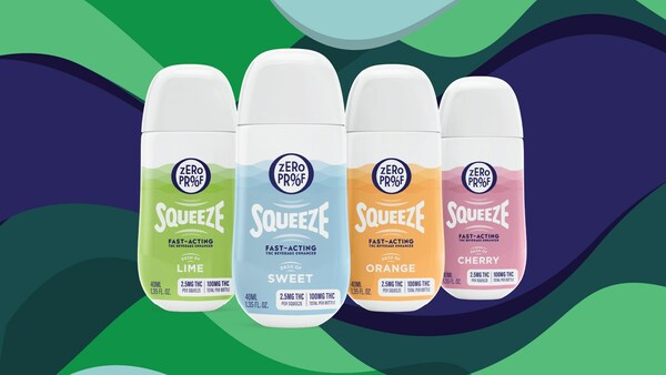 Zero Proof's line of Squeeze THC-infused beverage enhancers