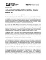 CANADIAN UTILITIES LIMITED NORMAL COURSE ISSUER BID (CNW Group/Canadian Utilities Limited)