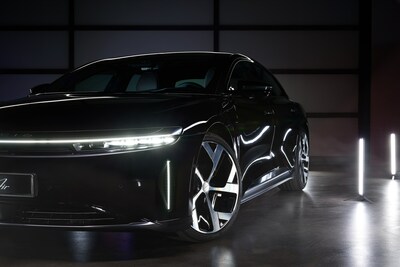 The Lucid Air Midnight Dream Edition is a new darkly styled configuration of the Lucid Air that has never before been produced. An Air Dream Edition with Lucid's sinister Stealth theme, it features finely finished, dark polished exterior trim and 21-inch Aero Dream wheels with satin black inserts. It is fitted with a darker, more enigmatic interior inspired by the nighttime Mojave Desert. This exclusive, limited-production luxury electric sedan was created with the European market in mind and wi