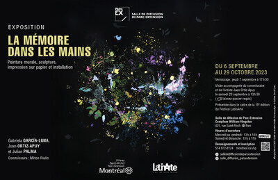 Affiche de l'exposition La mmoire dans les mains (Groupe CNW/Ville de Montral - Arrondissement de Villeray - Saint-Michel - Parc-Extension)