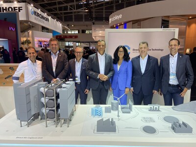HIF Global announcing the new DAC unit at the Volkswagen Group booth at the IAA Summit in Munich, Germany
