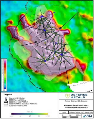 Figure 1: 2023 Ground Radiometric Survey Results (CNW Group/Defense Metals Corp.)