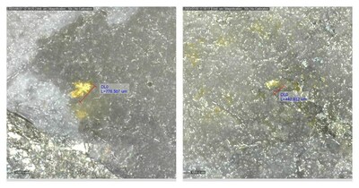 Figure 6: Examples of visible gold from DDRCCC-23-044 and -045 (CNW Group/Sitka Gold Corp.)