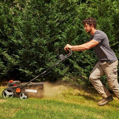 New WORX Nitro 40V 2 in 1 14 Inch Dethatcher Manages Lawn Care in