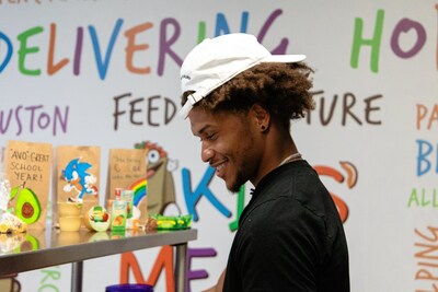 Houston Texans' Jalen Pitre helping Kids' Meals make meals to feed children in need as part of the Feed 5 More campaign. His goal is to raise $250,000 by the end of the 2023 football season, in addition to Group 1 Automotive's match of up to $250,000.