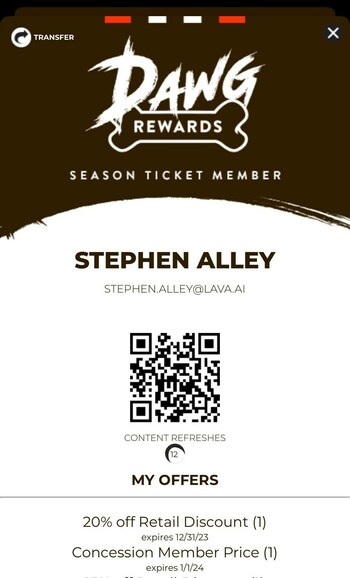 Season ticket members who attended the game were treated to special discounts that were pre-loaded onto their in-app member passes, giving fans the convenience of having their rewards on their phones.