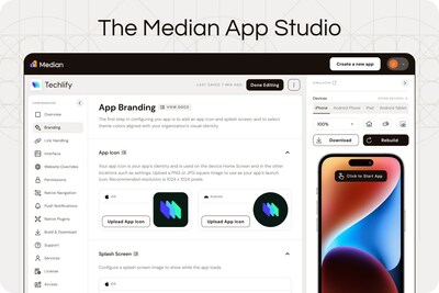 GoNative has rebranded as Median.co. After seeing over 1 million apps built using its platform, the leader in web-to-mobile app development takes a transformative step in a decade-long journey. All elements of the brand, including its popular App Studio, are sporting a new name, look, and feel. (CNW Group/Median.co)