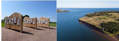 Image de gauche: Nouveaux panneaux d'interprtation au lieu historique national de Skmaqn-Port-la-Joye-Fort-Amherst
Source : Parcs Canada 

Image de droite:  Lieu historique national de Skmaqn-Port-la-Joye-Fort-Amherst  
Source : Parcs Canada (Groupe CNW/Parcs Canada)