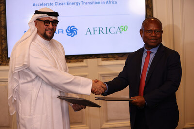 Masdar and Africa50 MoU - CEOs shake hands
