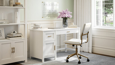 New home office collection from lifestyle expert Martha Stewart features commercial-quality office furniture and stylish storage and organization products. Photo courtesy of Ubique Group.