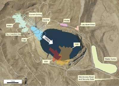 Figure 3 – Surface Plan View of the Helen-Cove Deposit (CNW Group/i-80 Gold Corp)