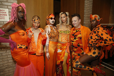 Stylist Gabriel Held and models celebrate at “Cheetos 75th: The Mark of Mischief” birthday party in New York City