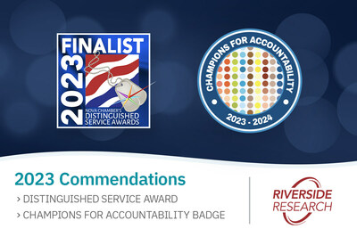 Riverside Research is a Distinguished Service Award finalist and a Champions for Accountability badge awardee.