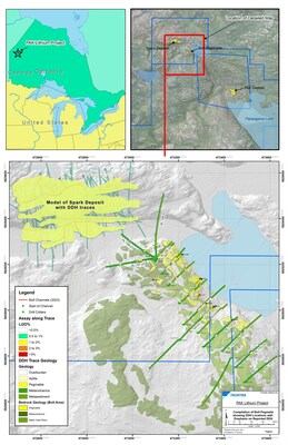 Figure 1: Planview map of the Bolt-PAK area showing Recent results from the Bolt Drilling (CNW Group/Frontier Lithium Inc.)