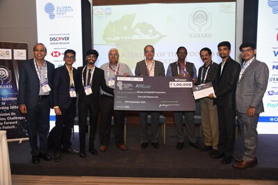 Winners of the hackathon were felicitated at the Global Fintech Fest 2023