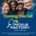 Poster that says "Coming this Fall Pickle Factory" with an image of a group of people smiling.
