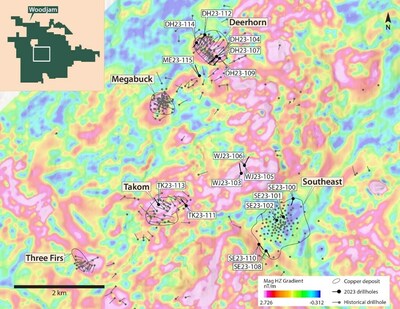 Figure 2 – Drilling Target Area Locations (CNW Group/Vizsla Copper Corp.)