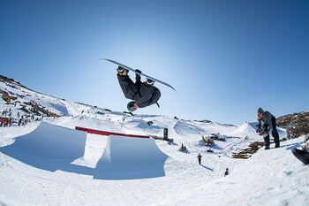 Monster Energy's Carlos Garcia Knight Competing in Second Annual Bush Doof Snowboard Competition in Thredbo, Australia