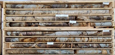 Figure 5: Drill Core from DDRCCC-23-046 (CNW Group/Sitka Gold Corp.)
