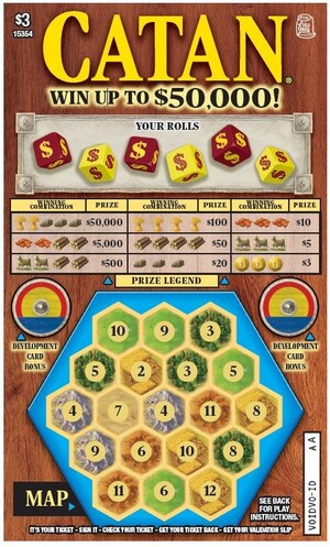 WESTERN CANADA LOTTERY CORPORATION INVITES PLAYERS TO EXPLORE CATAN® WITH THE LAUNCH OF ITS NEW SCRATCH TICKET