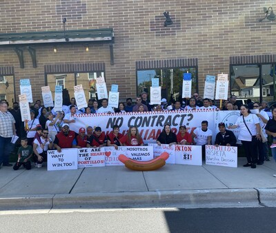 Portillo's workers and community supporters rally for a union contract