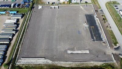 Photo 1: View of the Empower Calgary Facility Site from the east (as of September 9, 2023) with site work completed (CNW Group/Northstar Clean Technologies Inc.)