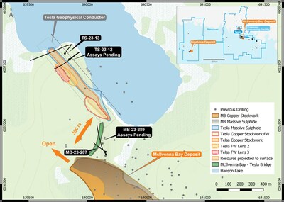 Figure 1 – Plan View of Tesla and McIlvenna Bay (CNW Group/Foran Mining Corporation)
