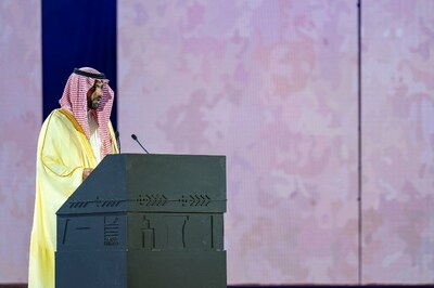 Su Alteza el Príncipe Bader bin Abdullah bin Mohammed bin Farhan Al Saud, Ministro saudí de Cultura y Presidente de la Comisión Nacional Saudí para la Educación, la Cultura y la Ciencia, pronuncia el discurso de apertura de la 45ª reunión ampliada del Comité del Patrimonio Mundial de la UNESCO en Riad. (PRNewsfoto/Saudi National Commission for Education, Culture and Science)