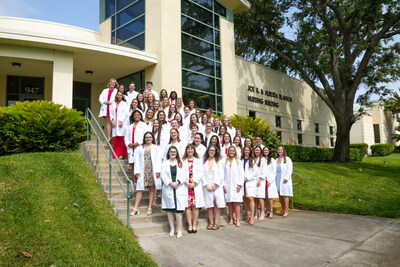Florida Southern's 52 Bachelor of Nursing graduates pose for a class photo before receiving their nursing pins this past May.