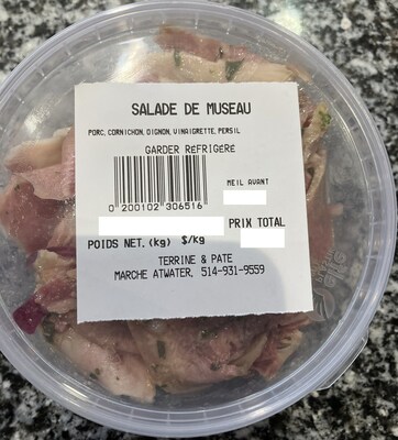 Salade de museau (Groupe CNW/Ministre de l'Agriculture, des Pcheries et de l'Alimentation)