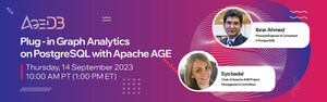 AGEDB Discloses its Product Features in the upcoming webinar on September 14th (Thurs), 10 AM PDT - Hybrid Data Management in combination with PostgreSQL &amp; Apache AGE
