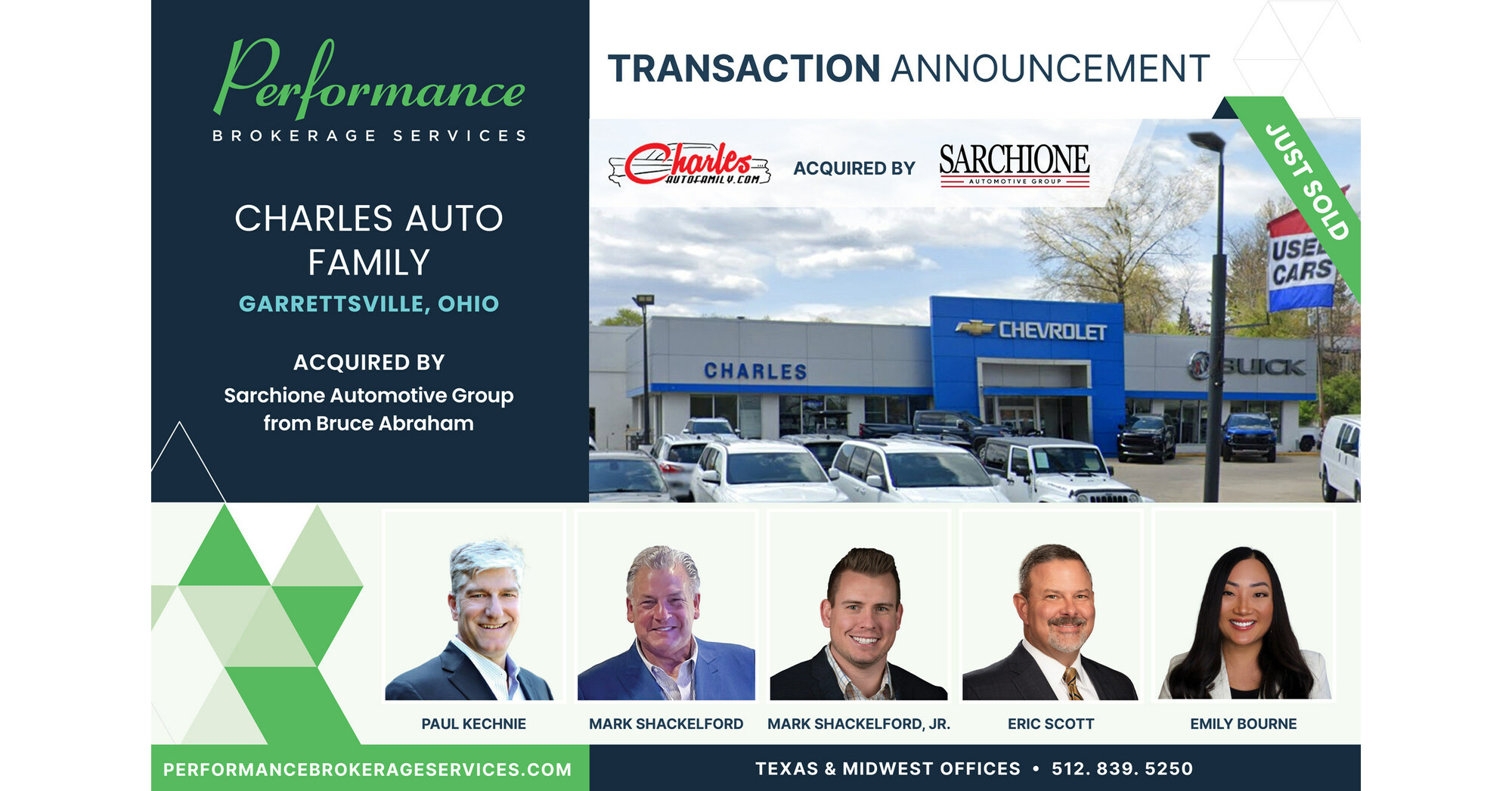 Performance Brokerage Services Advises on the Sale of Charles Auto