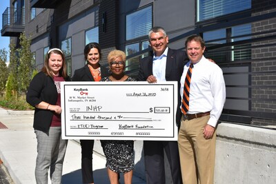 KeyBank presents a $300,000 check to Indianapolis Neighborhood Housing Partnership