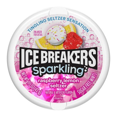 New Innovation from Ice Breakers brand: Raspberry Lemon Seltzer Sparkling Mint